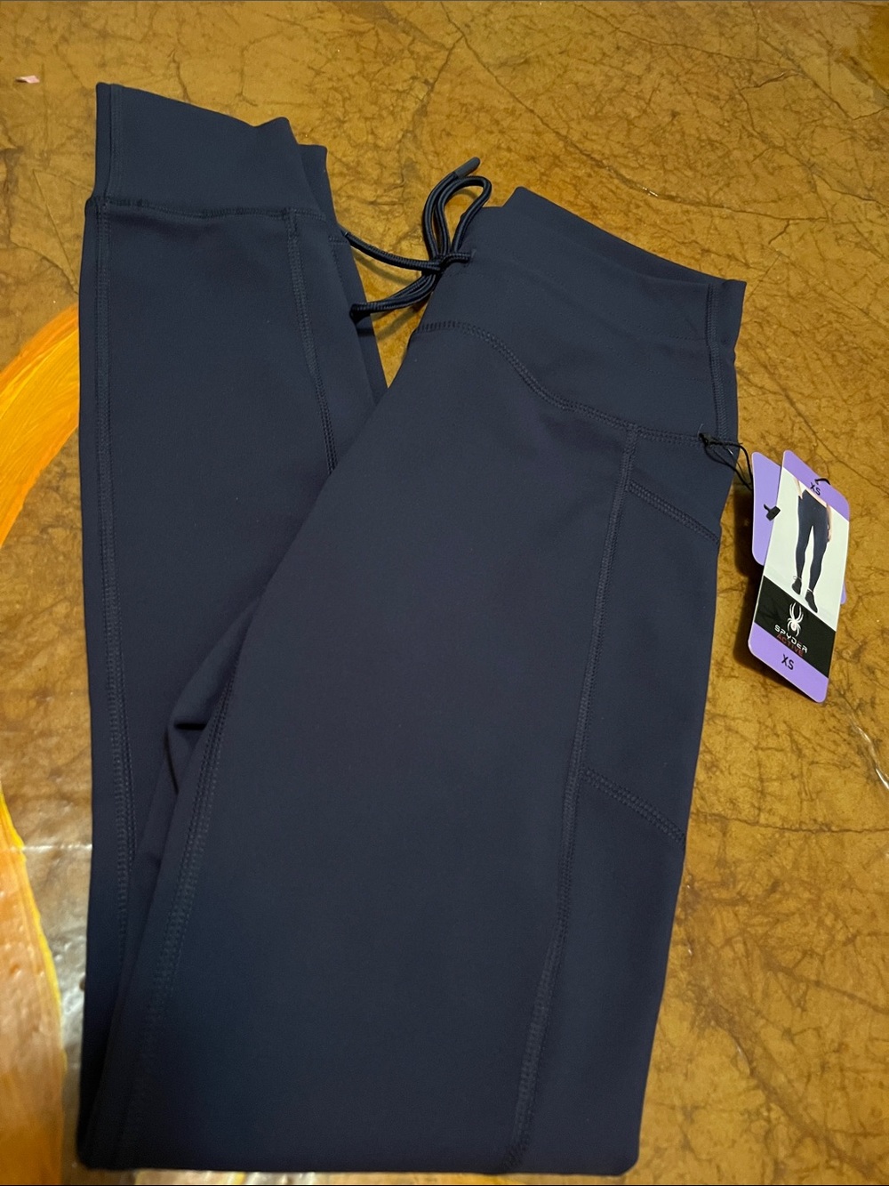 Spyder Women's Dark Navy High-Waist Performance Leggings Sz XS NEW